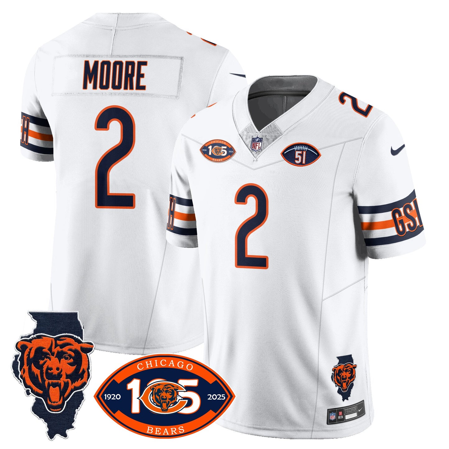 Bears 1920-2025 - The Bears Jersey - All Stitched