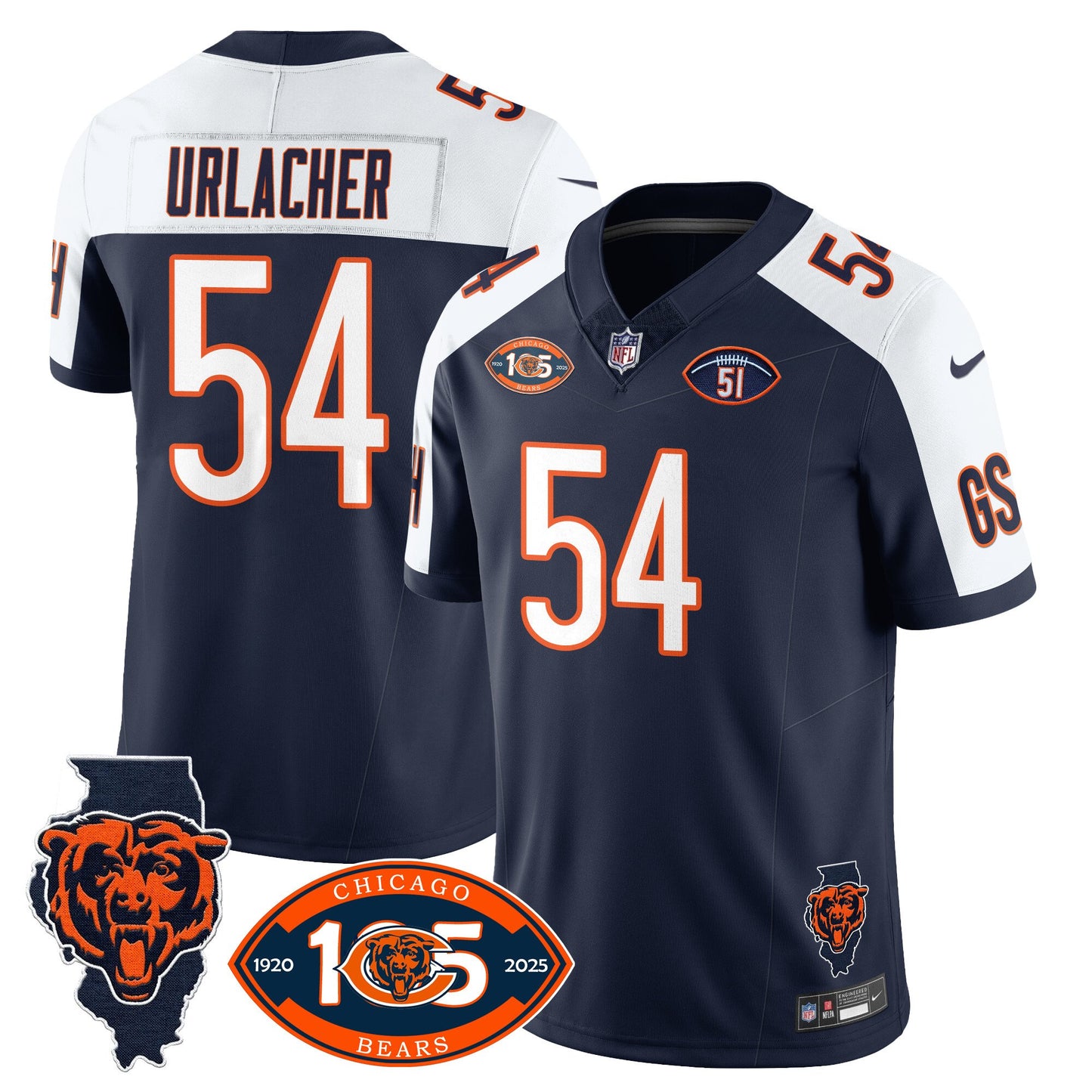 Bears 1920-2025 - The Bears Jersey - All Stitched