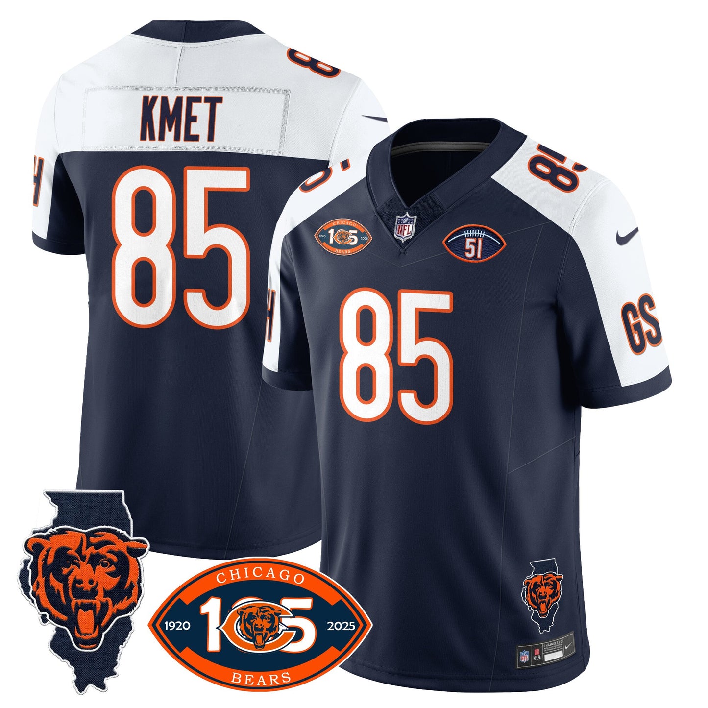 Bears 1920-2025 - The Bears Jersey - All Stitched