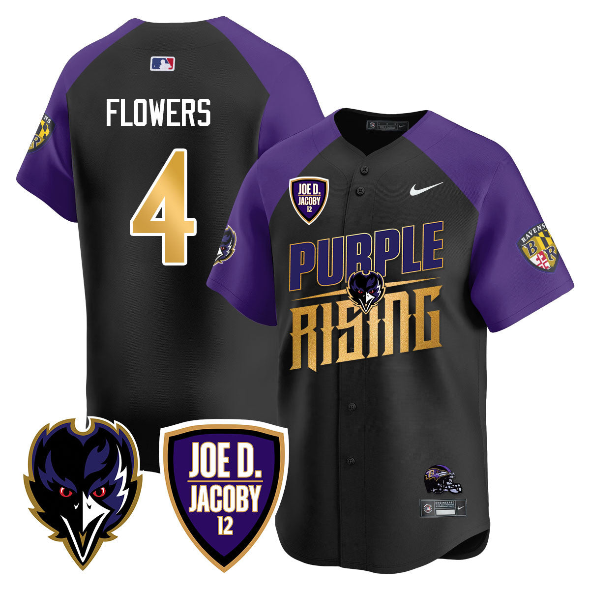 Ravens Purple Rising 2024 Vapor Limited Baseball Jersey - All Stitched