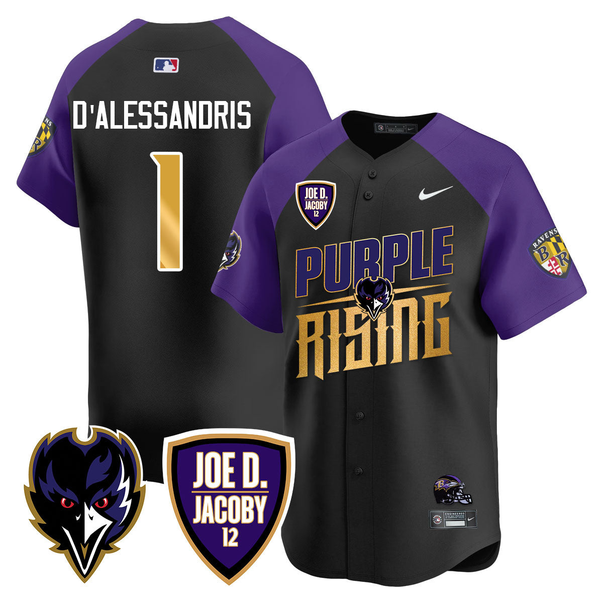 Ravens Purple Rising 2024 Vapor Limited Baseball Jersey - All Stitched