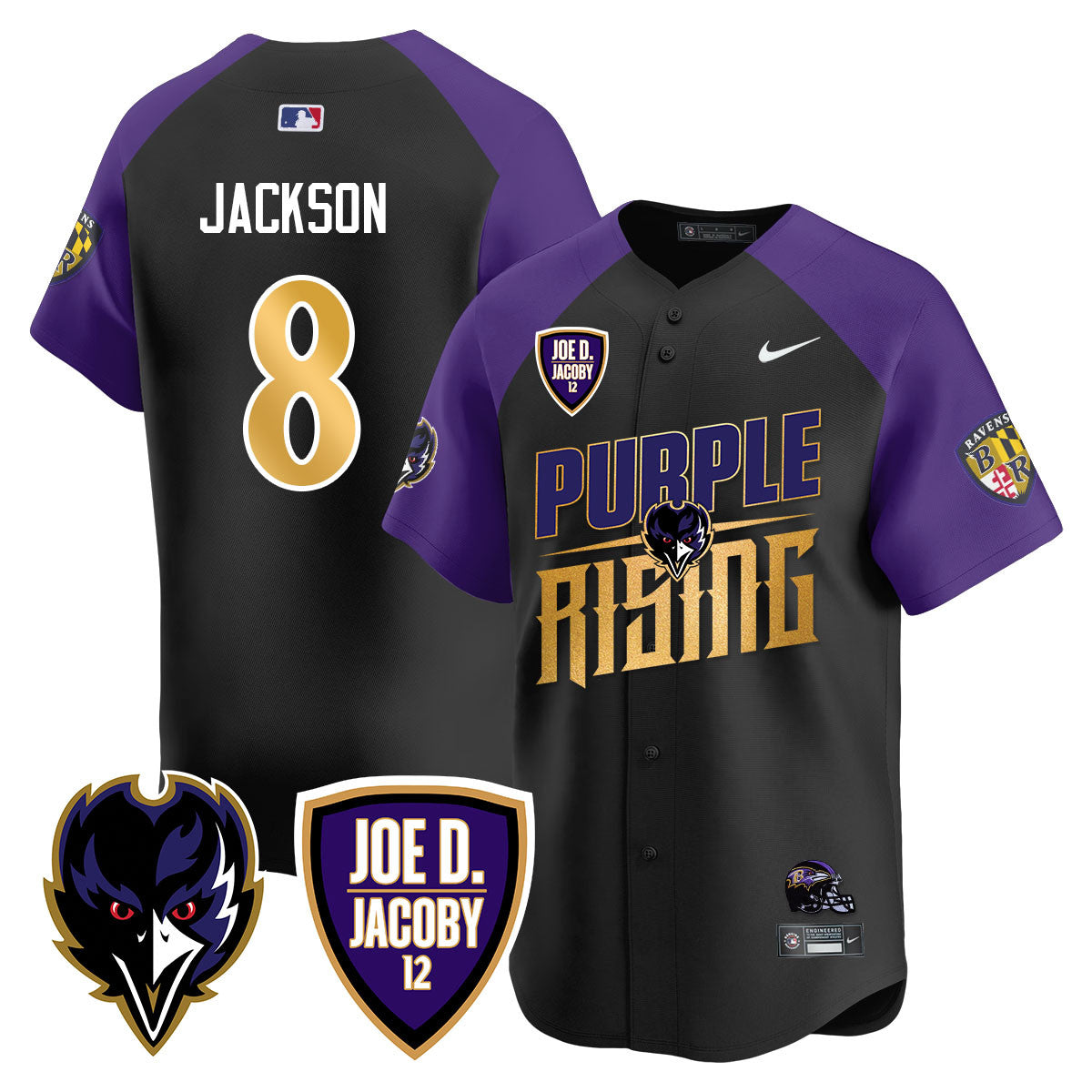 Ravens Purple Rising 2024 Vapor Limited Baseball Jersey - All Stitched