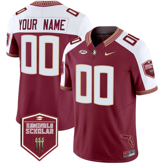 Florida State Seminoles 2024 Seminole Scholar Patch Vapor Limited Custom Jersey - All Stitched