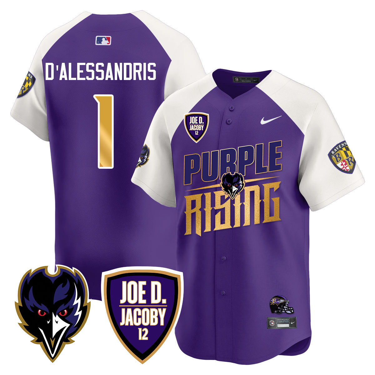 Ravens Purple Rising 2024 Vapor Limited Baseball Jersey - All Stitched