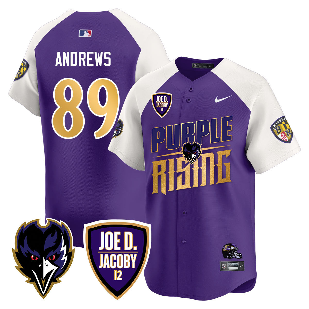 Ravens Purple Rising 2024 Vapor Limited Baseball Jersey - All Stitched