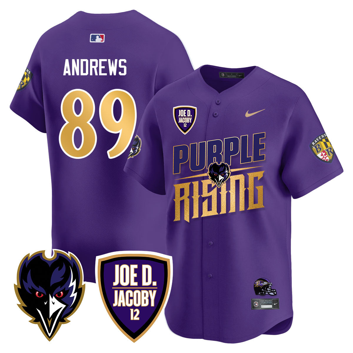 Ravens Purple Rising 2024 Vapor Limited Baseball Jersey - All Stitched