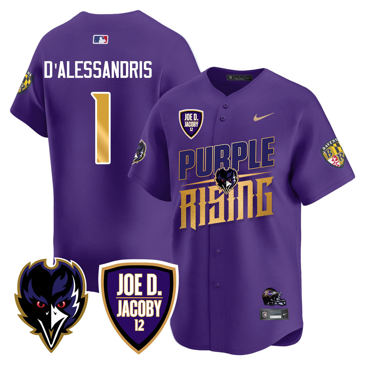 Ravens Purple Rising 2024 Vapor Limited Baseball Jersey - All Stitched