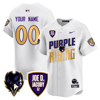 Custom Ravens Purple Rising 2024 Vapor Limited Baseball Jersey - All Stitched