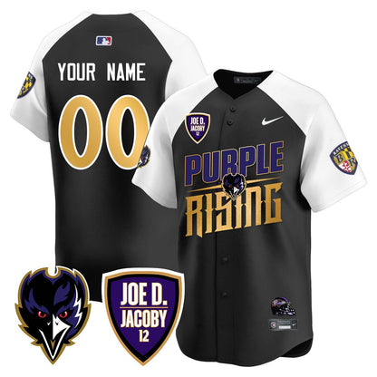 Custom Ravens Purple Rising 2024 Vapor Limited Baseball Jersey - All Stitched