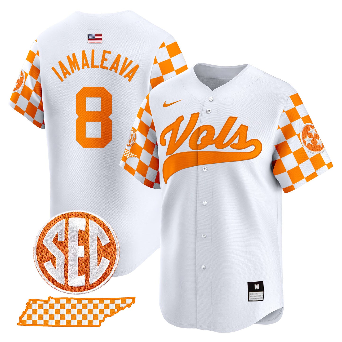 Tennessee Volunteers Checkerboard 2024 Vapor Premier Limited Baseball Jersey - All Stitched