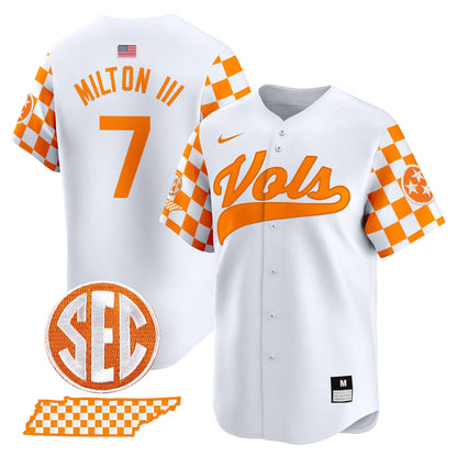 Tennessee Volunteers Checkerboard 2024 Vapor Premier Limited Baseball Jersey - All Stitched