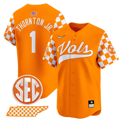 Tennessee Volunteers Checkerboard 2024 Vapor Premier Limited Baseball Jersey - All Stitched