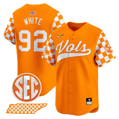 Tennessee Volunteers Checkerboard 2024 Vapor Premier Limited Baseball Jersey - All Stitched