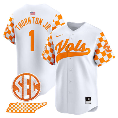 Tennessee Volunteers Checkerboard 2024 Vapor Premier Limited Baseball Jersey - All Stitched