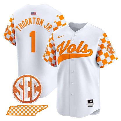 Tennessee Volunteers Checkerboard 2024 Vapor Premier Limited Baseball Jersey - All Stitched