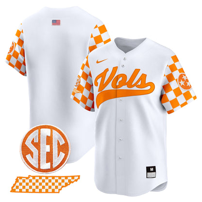 Tennessee Volunteers Checkerboard 2024 Vapor Premier Limited Baseball Jersey - All Stitched