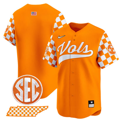 Tennessee Volunteers Checkerboard 2024 Vapor Premier Limited Baseball Jersey - All Stitched