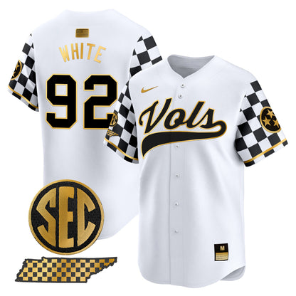 Tennessee Volunteers Checkerboard 2024 Vapor Premier Limited Baseball Jersey - All Stitched