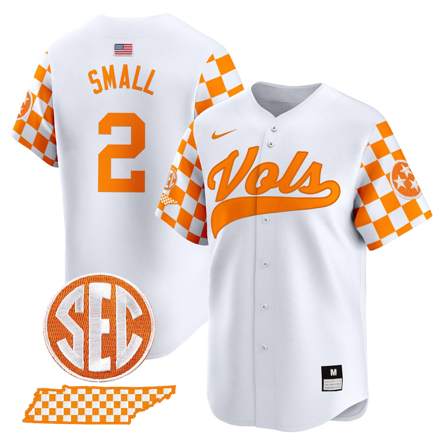 Tennessee Volunteers Checkerboard 2024 Vapor Premier Limited Baseball Jersey - All Stitched