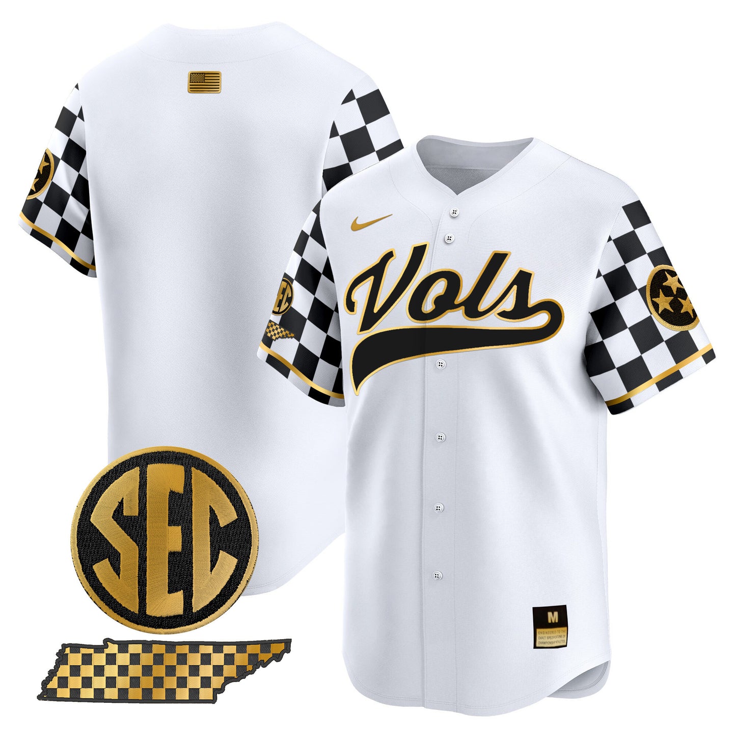 Tennessee Volunteers Checkerboard 2024 Vapor Premier Limited Baseball Jersey - All Stitched