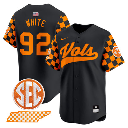 Tennessee Volunteers Checkerboard 2024 Vapor Premier Limited Baseball Jersey - All Stitched