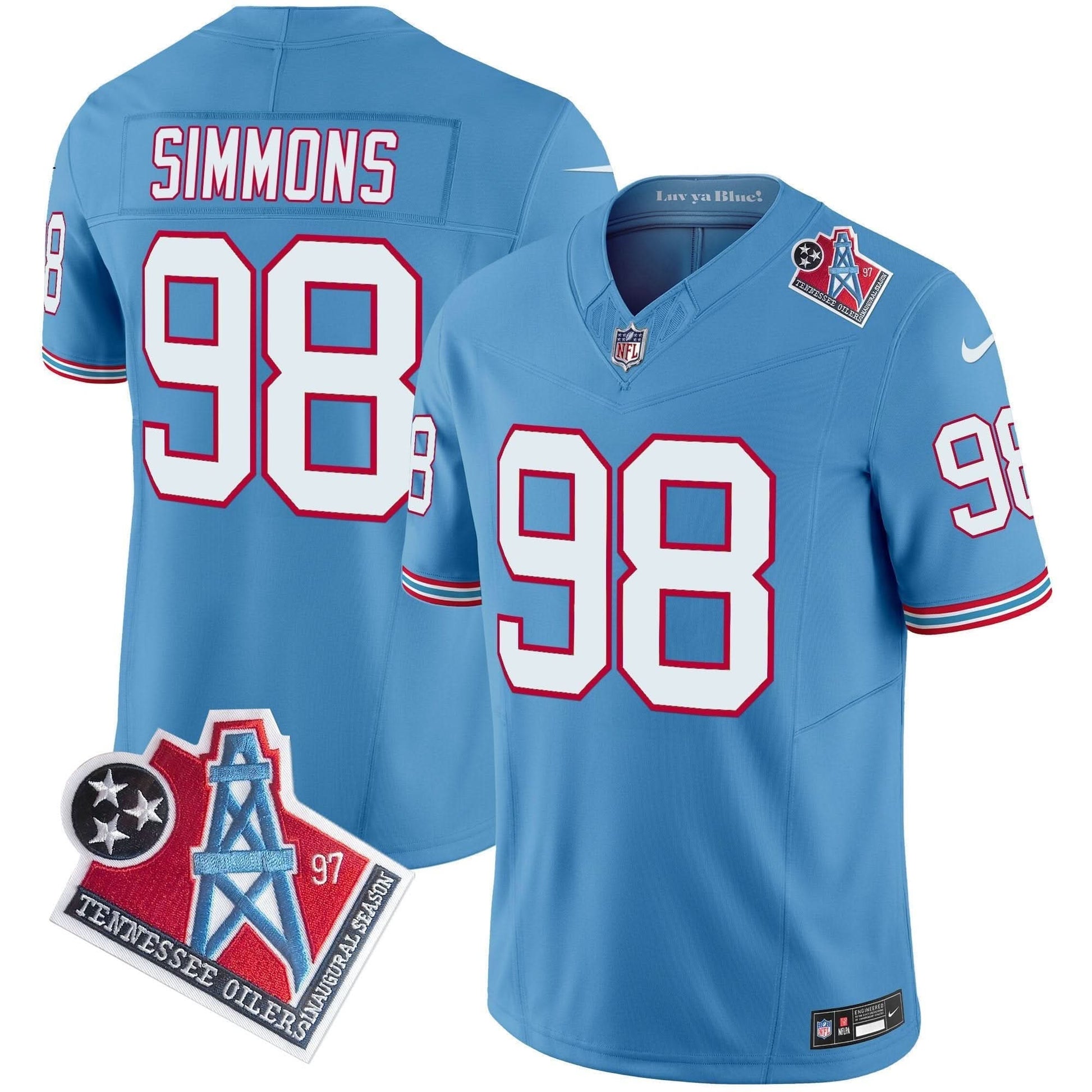 Men's Titans 1997 Throwback Vapor Limited Jersey - All Stitched