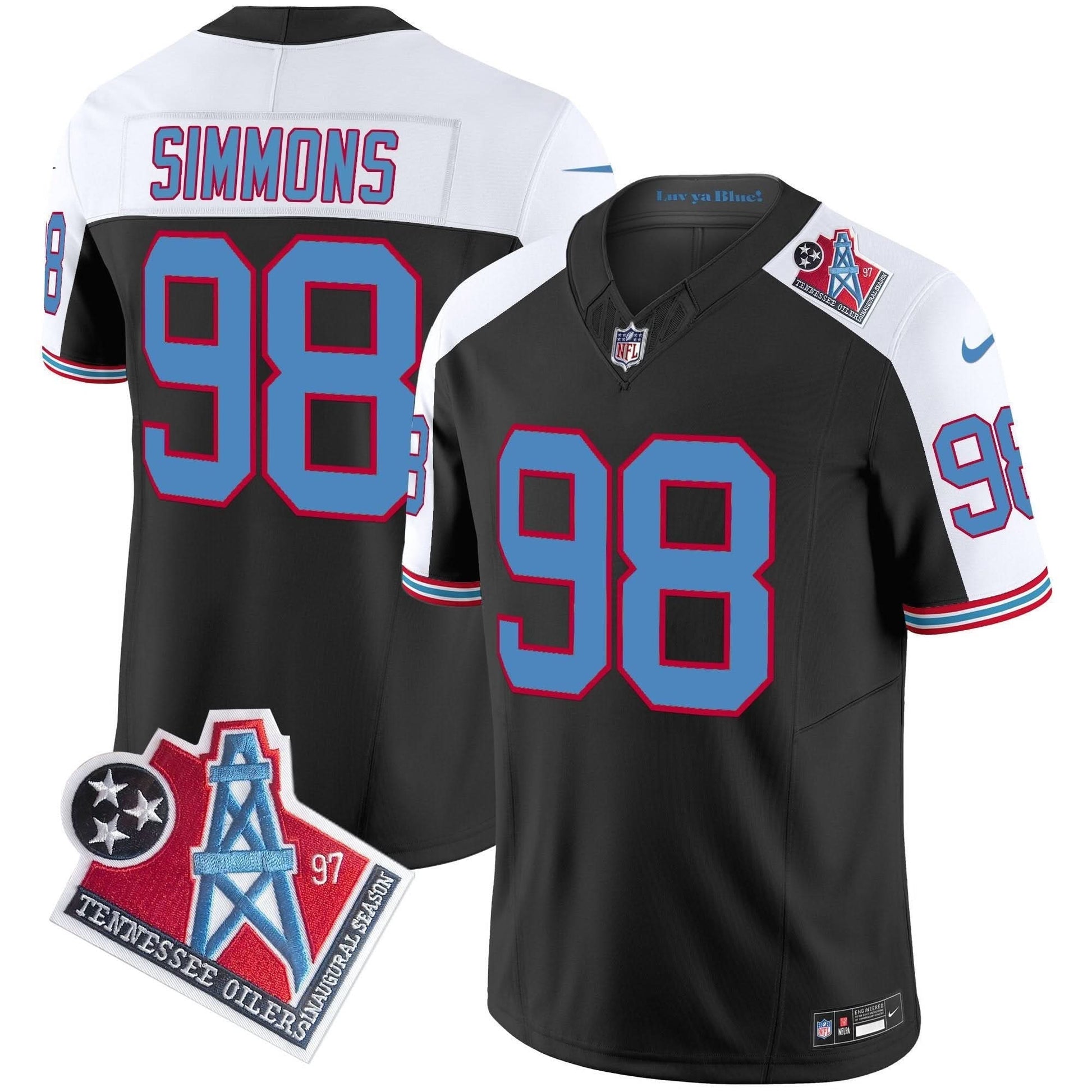 Men's Titans 1997 Throwback Vapor Limited Jersey - All Stitched