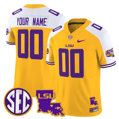 LSU Tigers 2025 Louisiana Patch Vapor Limited Custom Jersey - All Stitched