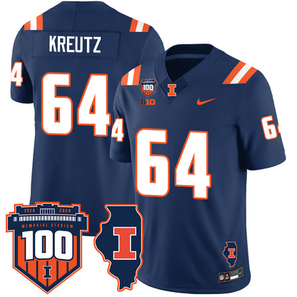 Illinois Football Vapor Jersey - All Stitched