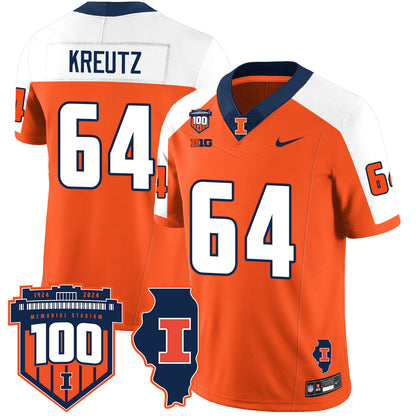 Illinois Football Vapor Jersey - All Stitched