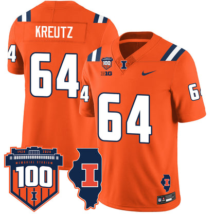 Illinois Football Vapor Jersey - All Stitched