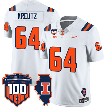 Illinois Football Vapor Jersey - All Stitched