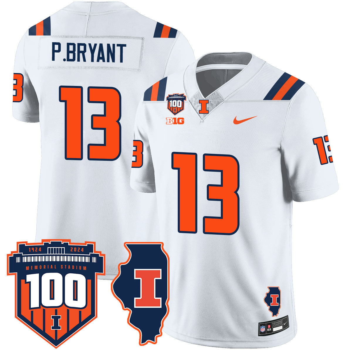 Illinois Football Vapor Jersey - All Stitched