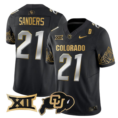 Colorado Buffaloes Big 12 XII Patch Gold Vapor Limited Jersey - All Stitched