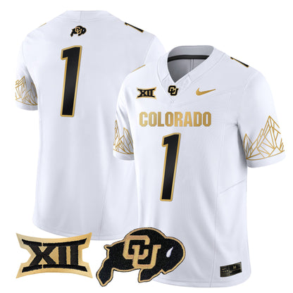 Colorado Buffaloes Big 12 XII Patch Gold Vapor Limited Jersey - All Stitched