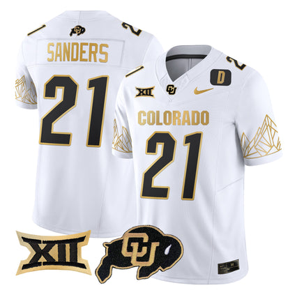 Colorado Buffaloes Big 12 XII Patch Gold Vapor Limited Jersey - All Stitched