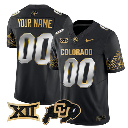 Colorado Buffaloes Big 12 XII Patch Gold Vapor Limited Custom Jersey - All Stitched