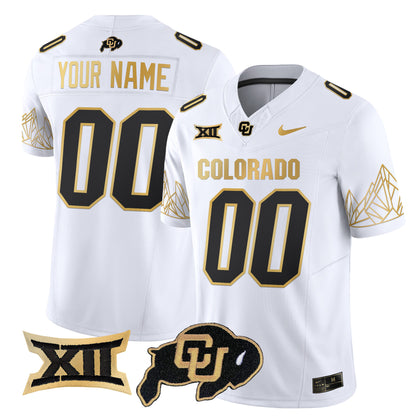 Colorado Buffaloes Big 12 XII Patch Gold Vapor Limited Custom Jersey - All Stitched