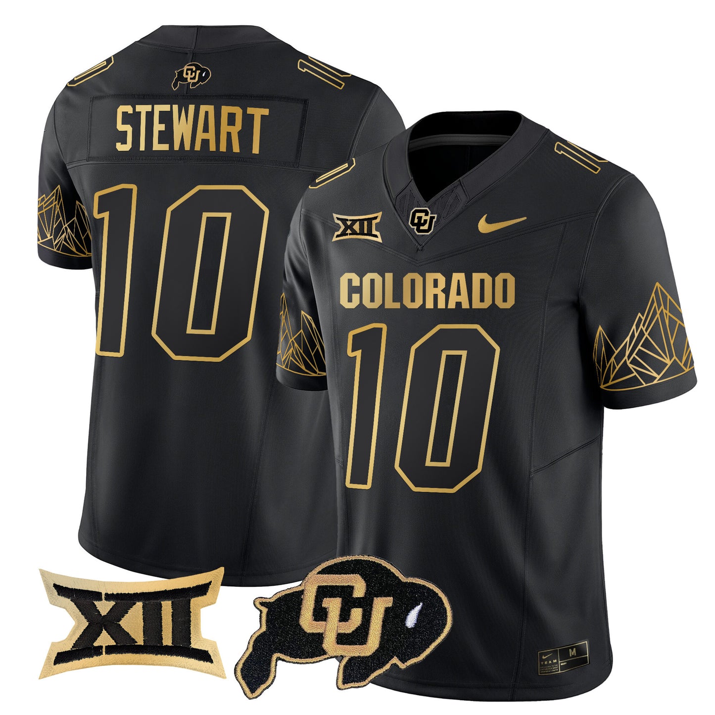 Colorado Buffaloes Big 12 XII Patch Gold Vapor Limited Jersey - All Stitched