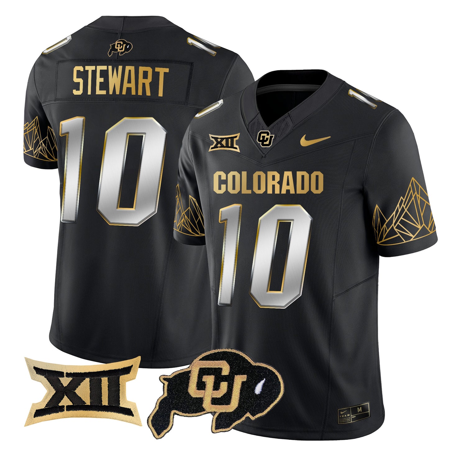 Colorado Buffaloes Big 12 XII Patch Gold Vapor Limited Jersey - All Stitched