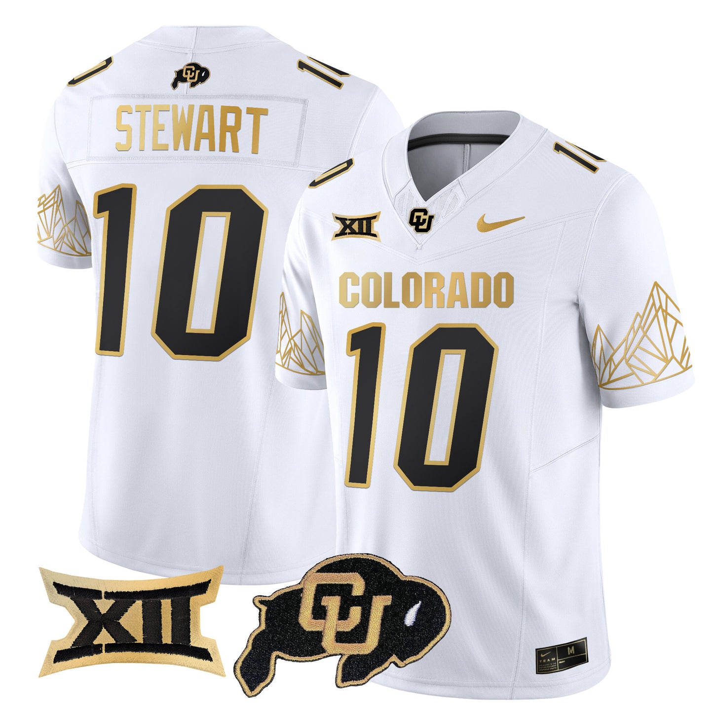 Colorado Buffaloes Big 12 XII Patch Gold Vapor Limited Jersey - All Stitched