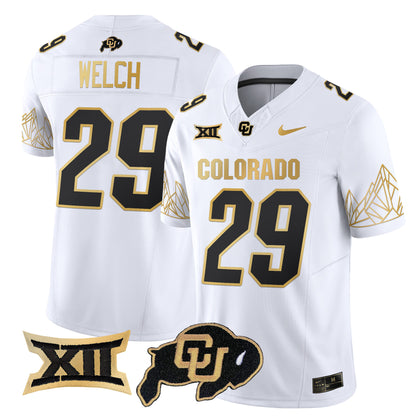 Colorado Buffaloes Big 12 XII Patch Gold Vapor Limited Jersey - All Stitched