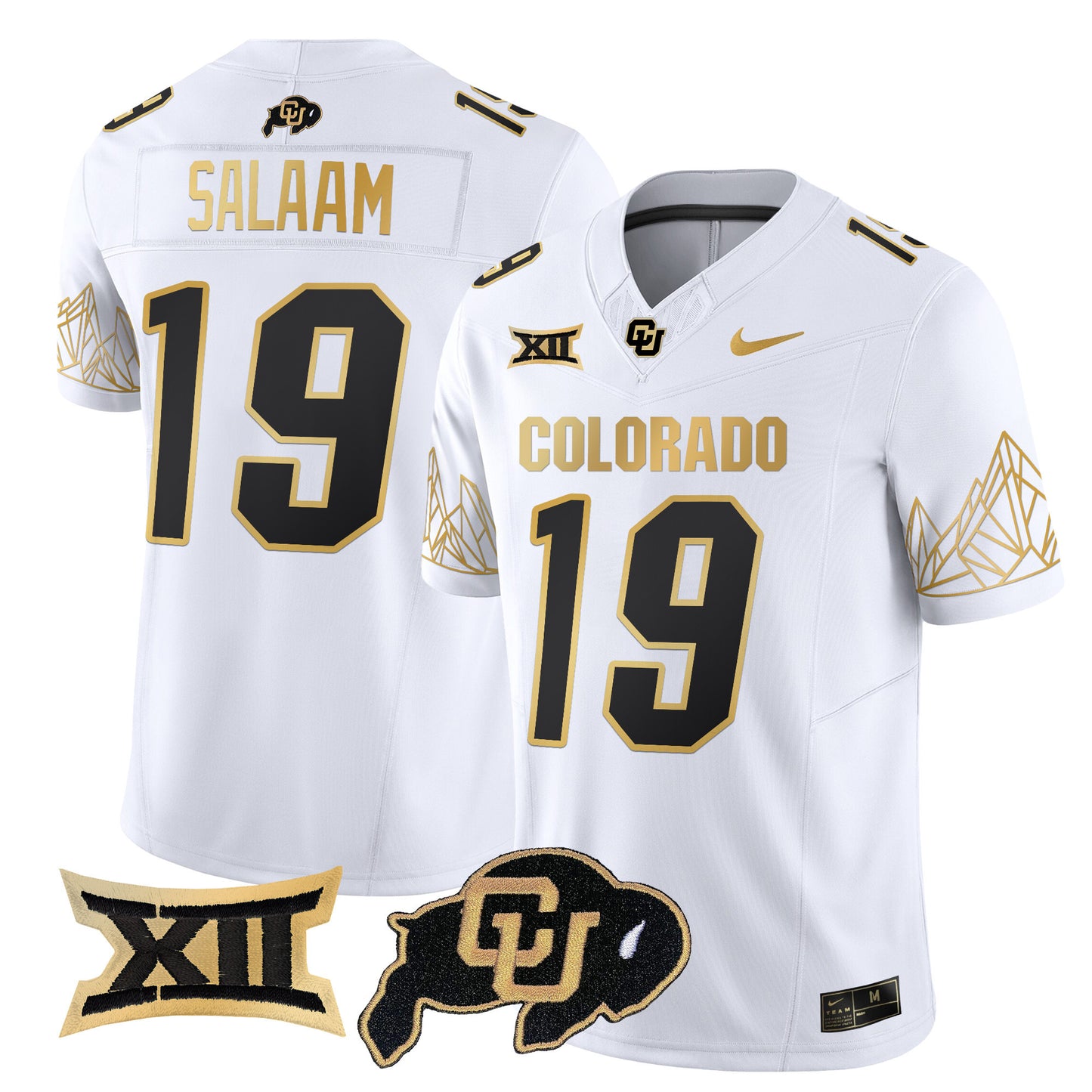 Colorado Buffaloes Big 12 XII Patch Gold Vapor Limited Jersey - All Stitched