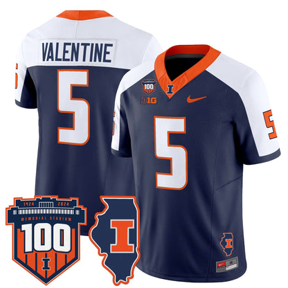 Men's Illinois Fighting Illini 100th Memorial Stadium Patch Vapor Limited Jersey - All Stitched