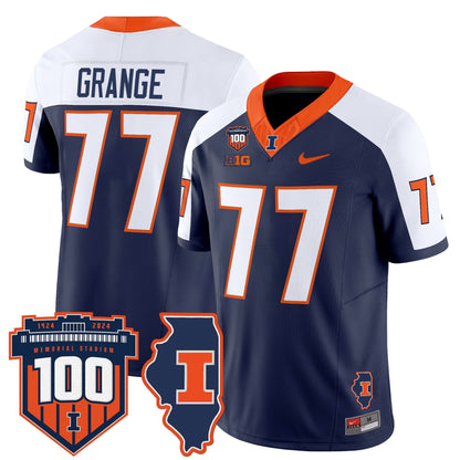 Men's Illinois Fighting Illini 100th Memorial Stadium Patch Vapor Limited Jersey - All Stitched