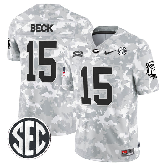 Georgia Bulldogs 2024 Salute to Service Vapor Limited Jersey - Arctic Camo - All Stitched