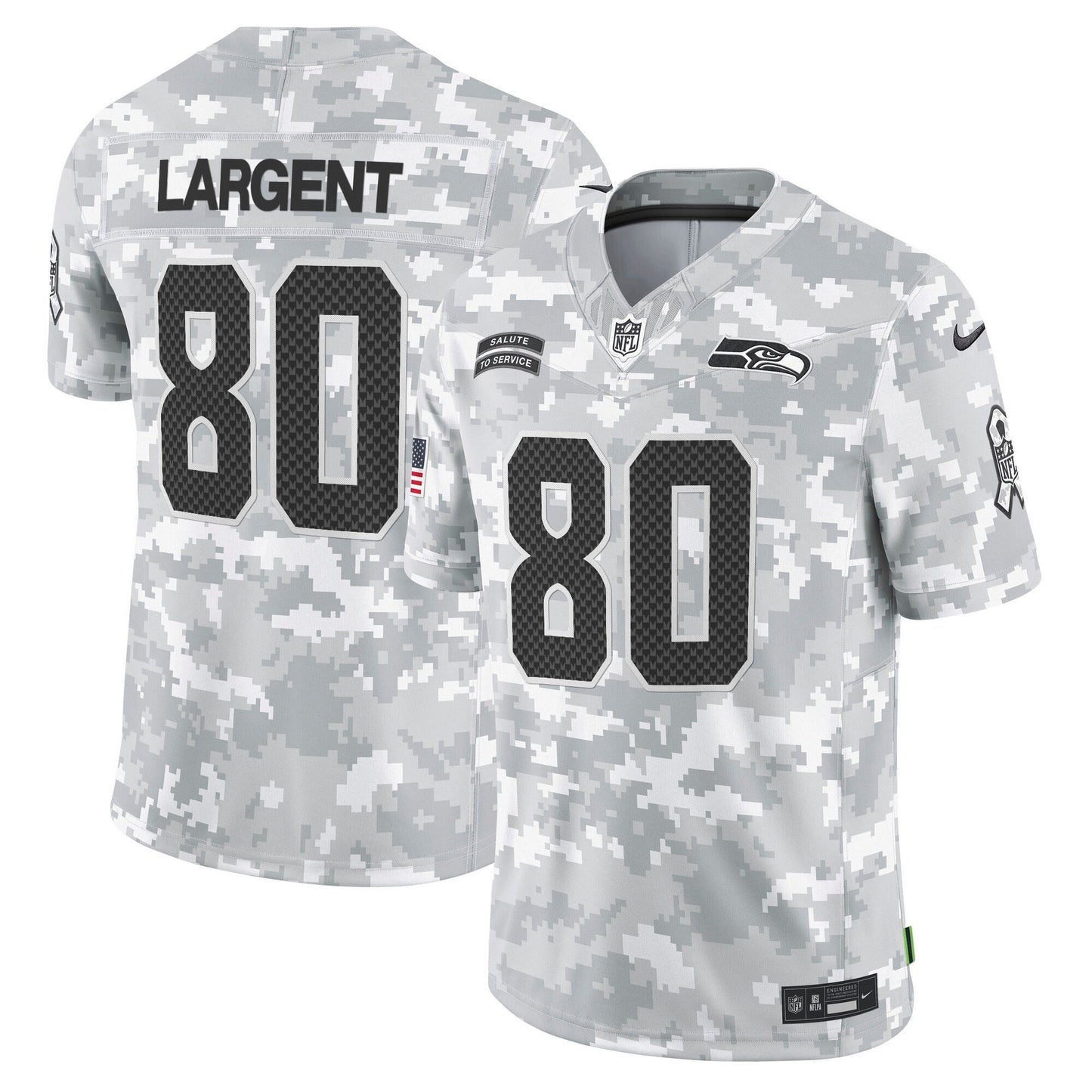 Seahawks 2024 Salute to Service Vapor Limited Jersey - Arctic Camo - All Stitched