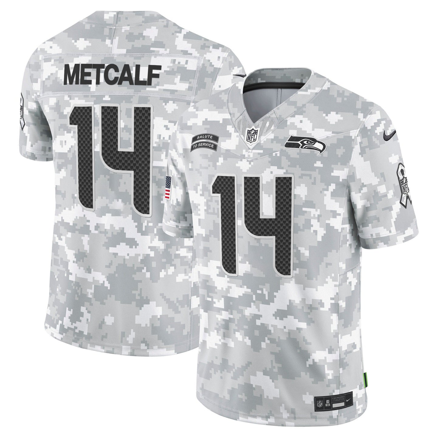 Seahawks 2024 Salute to Service Vapor Limited Jersey - Arctic Camo - All Stitched