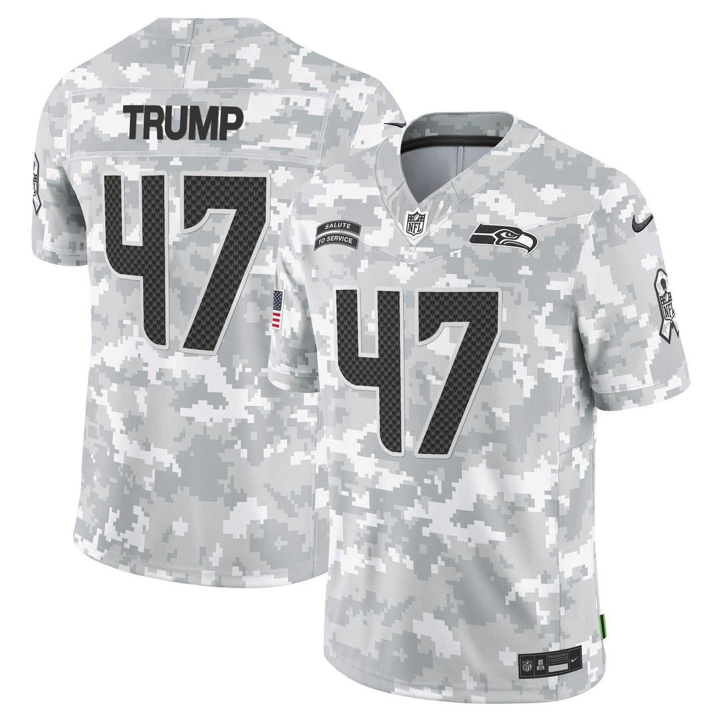 Seahawks 2024 Salute to Service Vapor Limited Jersey - Arctic Camo - All Stitched