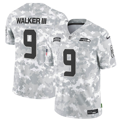 Seahawks 2024 Salute to Service Vapor Limited Jersey - Arctic Camo - All Stitched